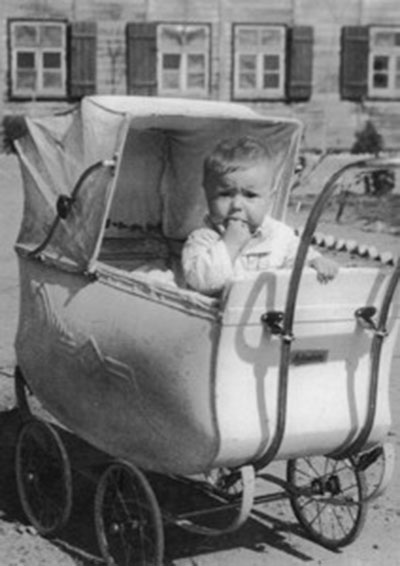 Marina in her pram